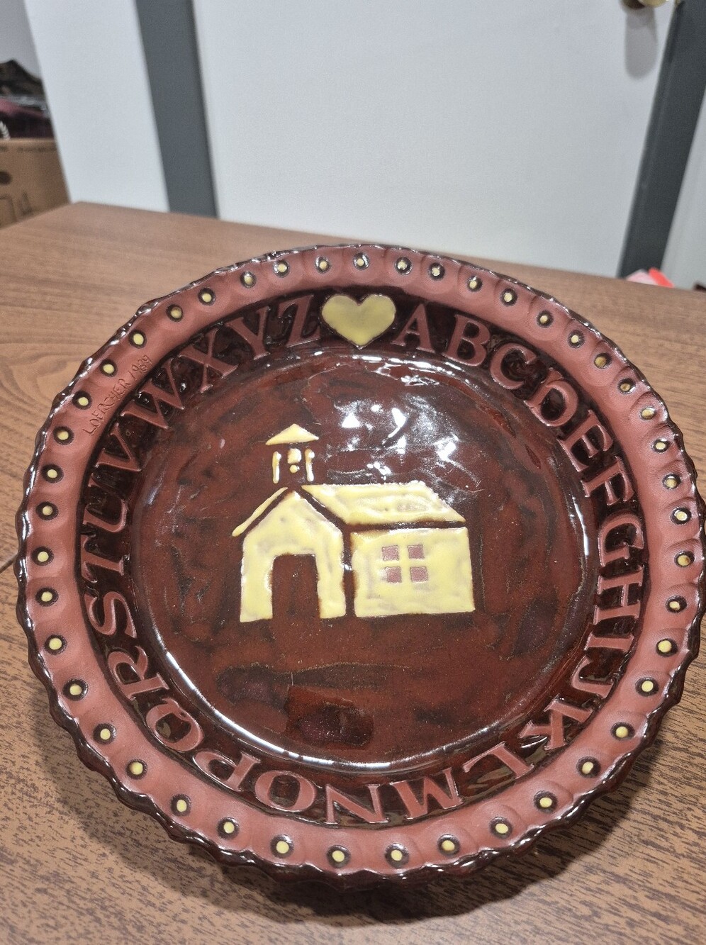 1989 Andy Loercher Redware Pottery Pie Plate
